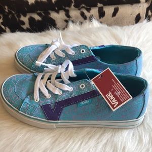 Vans girls shoes NEW blue purple Sz 4
